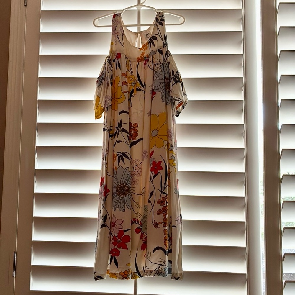 GAP Girls Cold Shoulder Floral Dress Wildflower midi multicolor - Picture 7 of 7